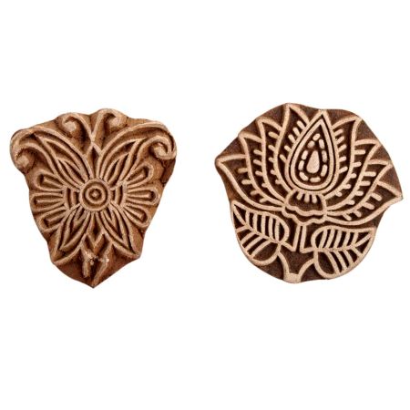 Set of 2 Piece New Mix Wooden Printing Block